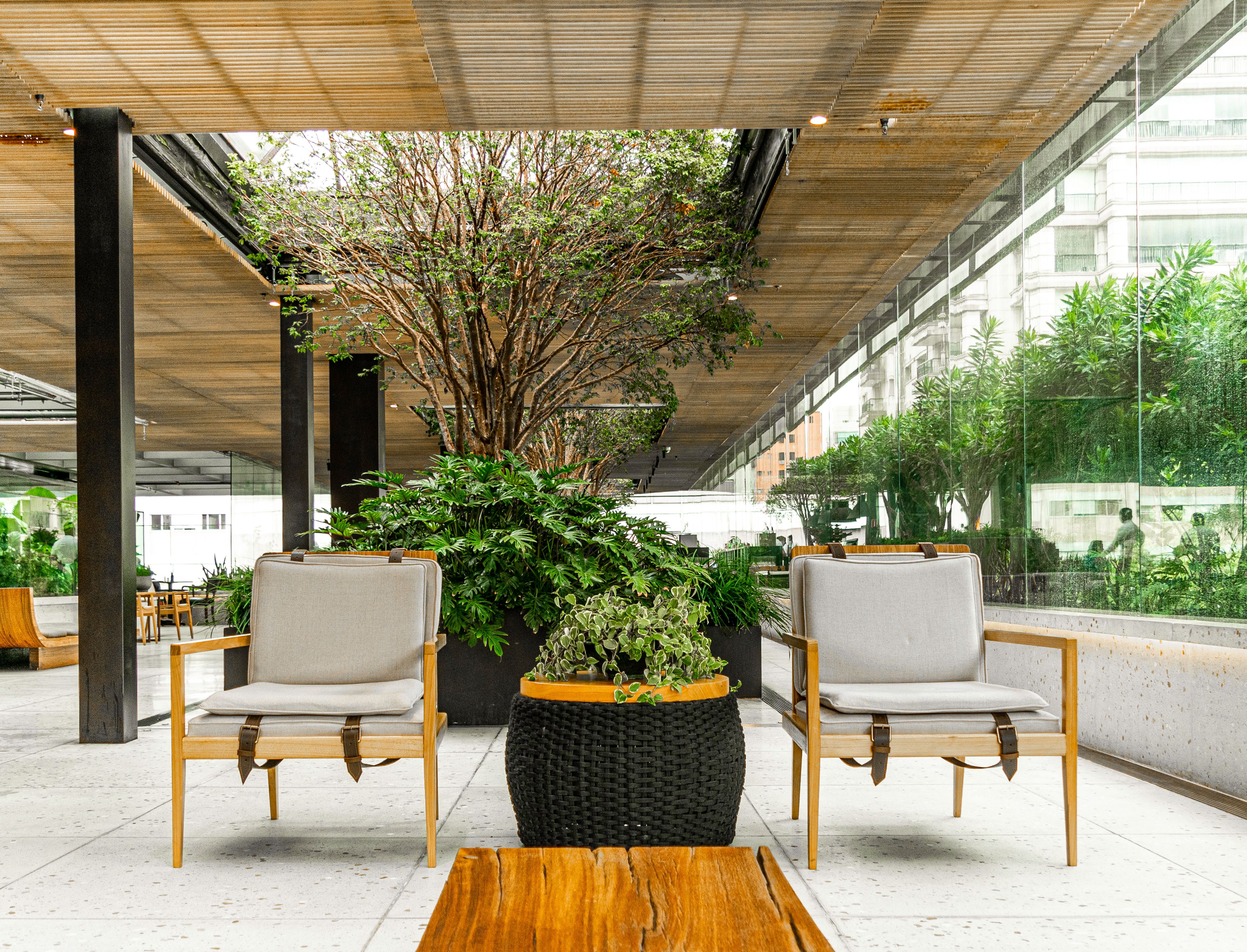 Artificial greenery for office reception