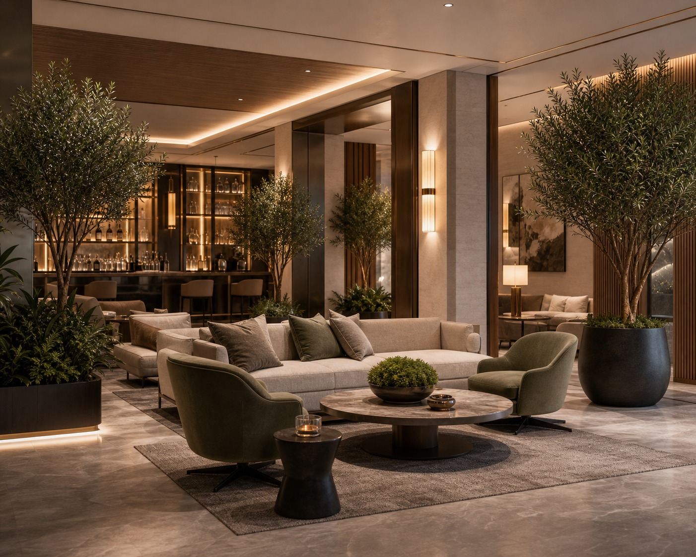 Hotel faux greenery solution